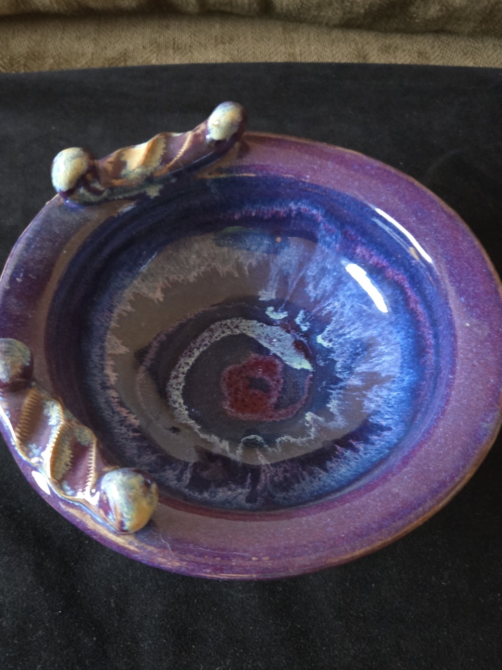 Handcrafted Purple & Blue Ceramic Bowl